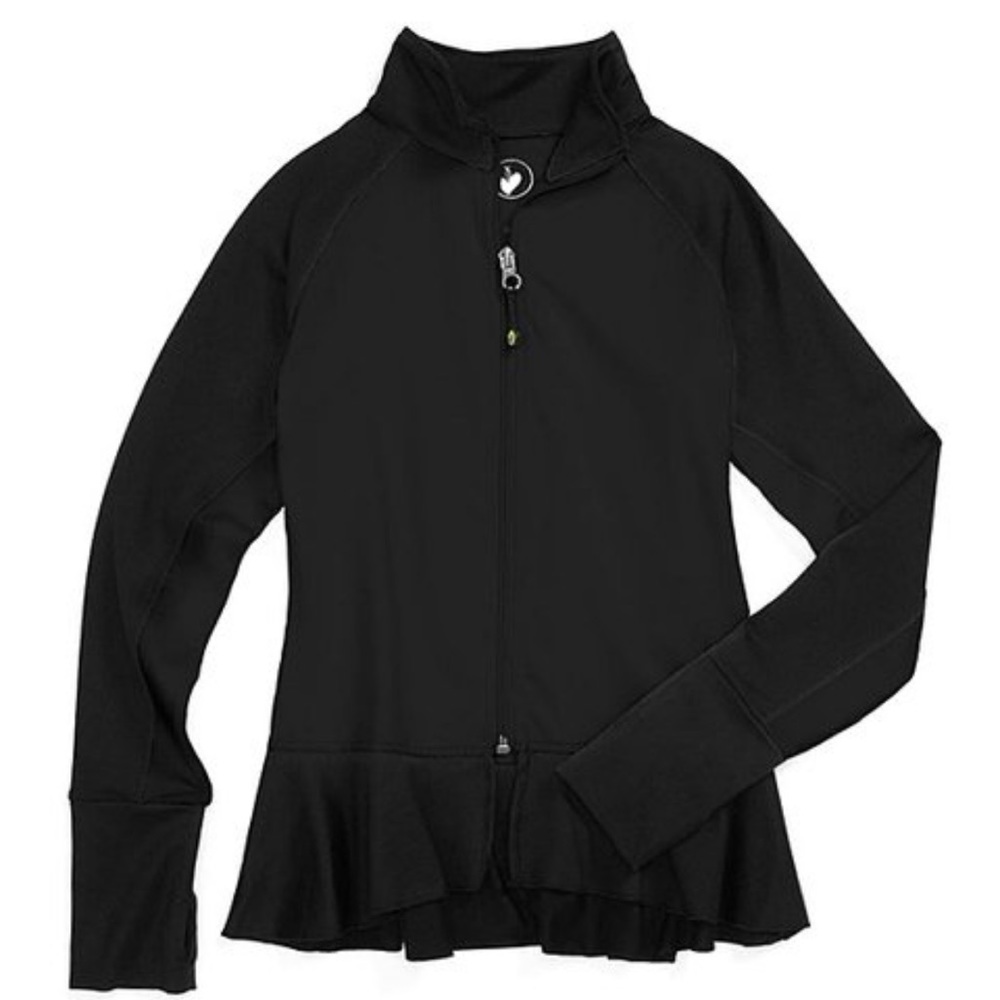 Limeapple Black ruffle warm up jacket